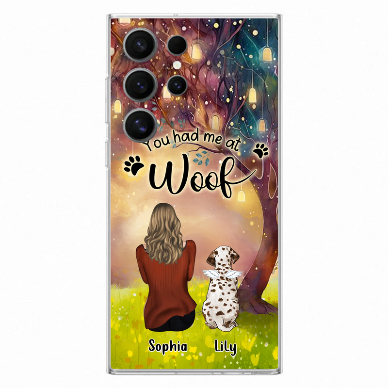 Personalized Memorial Dog Mom Phone Case - Up to 3 Dogs - Memorial Gift Idea for Dog Lovers - You Had Me At Woof