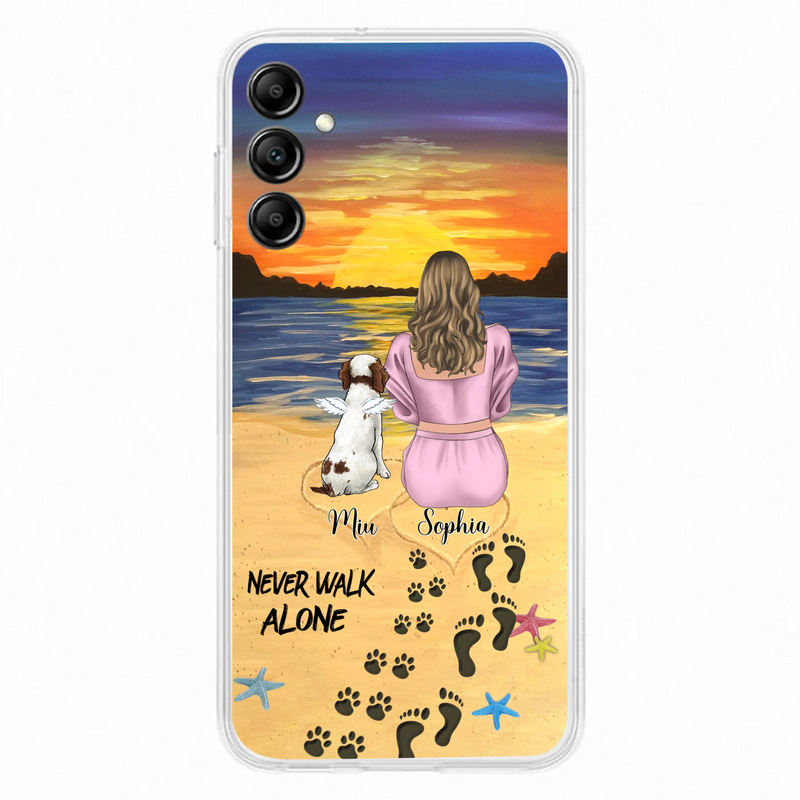 Personalized Memorial Dog Mom Phone Case - Up to 3 Dogs - Memorial Gift Idea for Dog Owners - Never Walk Alone - Case for iPhone/Samsung