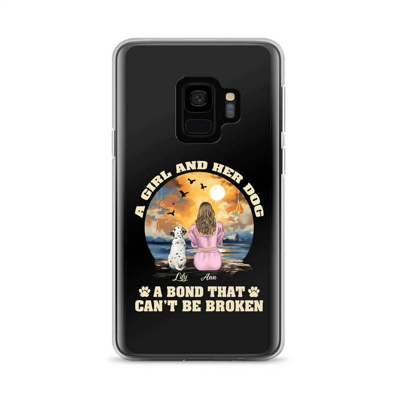 Personalized Dog Mom Phone Case - Up to 4 Dogs - Gift Idea for Dog Owners - Case For iPhone/Samsung - A Girl And Her Dog A Bond That Can't Be Broken