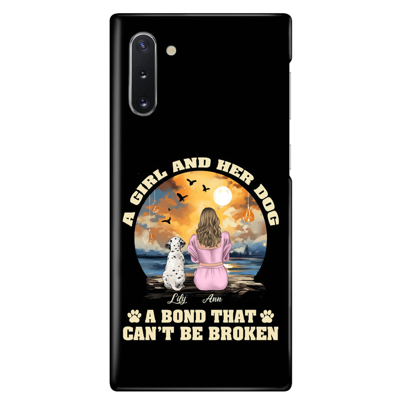 Personalized Dog Mom Phone Case - Up to 4 Dogs - Gift Idea for Dog Owners - Case For iPhone/Samsung - A Girl And Her Dog A Bond That Can't Be Broken