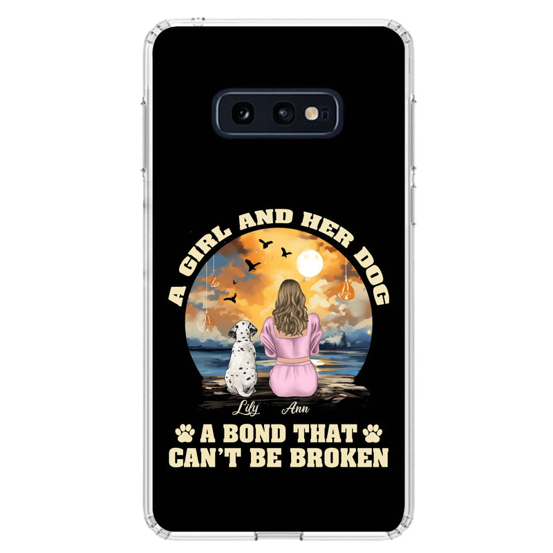 Personalized Dog Mom Phone Case - Up to 4 Dogs - Gift Idea for Dog Owners - Case For iPhone/Samsung - A Girl And Her Dog A Bond That Can't Be Broken