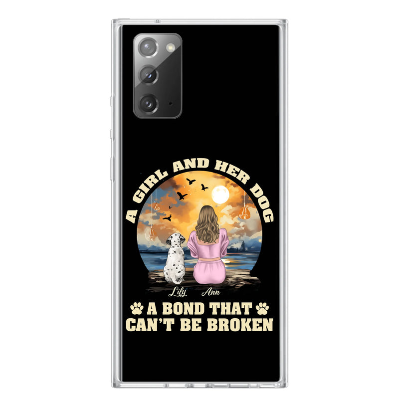 Personalized Dog Mom Phone Case - Up to 4 Dogs - Gift Idea for Dog Owners - Case For iPhone/Samsung - A Girl And Her Dog A Bond That Can't Be Broken