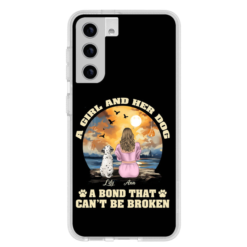 Personalized Dog Mom Phone Case - Up to 4 Dogs - Gift Idea for Dog Owners - Case For iPhone/Samsung - A Girl And Her Dog A Bond That Can't Be Broken