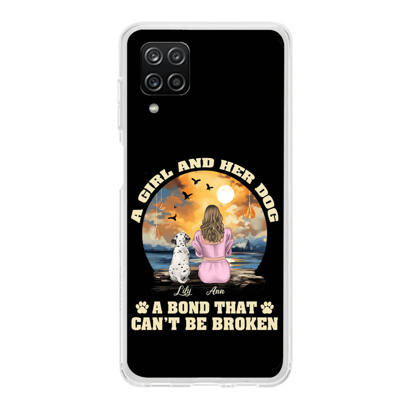 Personalized Dog Mom Phone Case - Up to 4 Dogs - Gift Idea for Dog Owners - Case For iPhone/Samsung - A Girl And Her Dog A Bond That Can't Be Broken