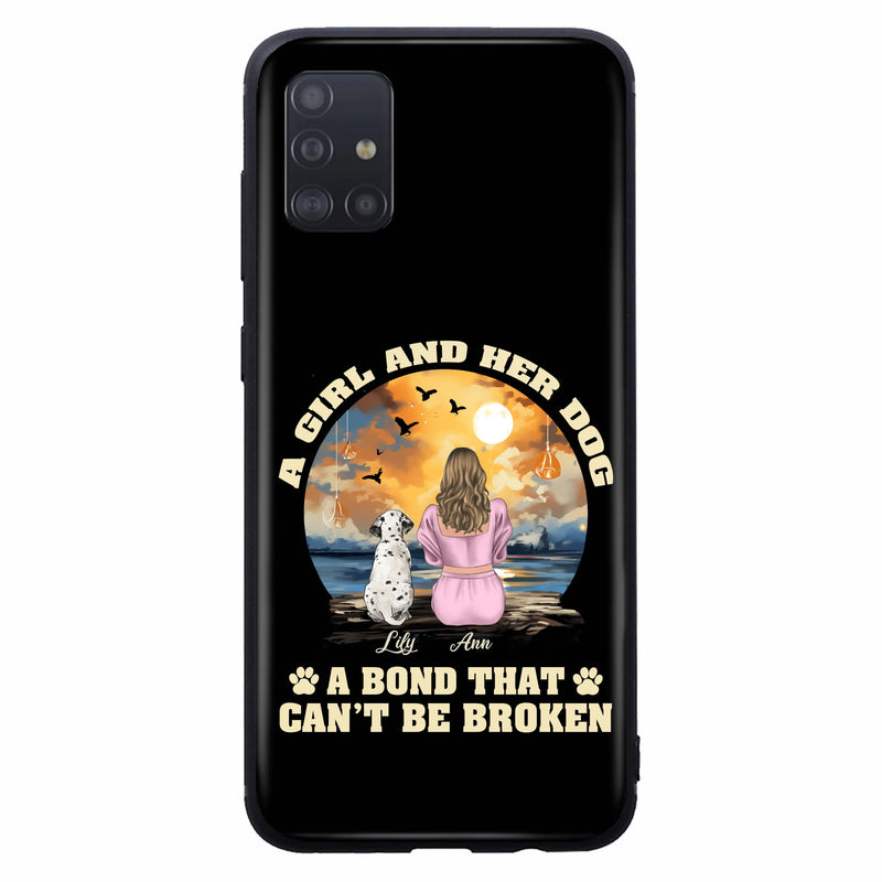 Personalized Dog Mom Phone Case - Up to 4 Dogs - Gift Idea for Dog Owners - Case For iPhone/Samsung - A Girl And Her Dog A Bond That Can't Be Broken