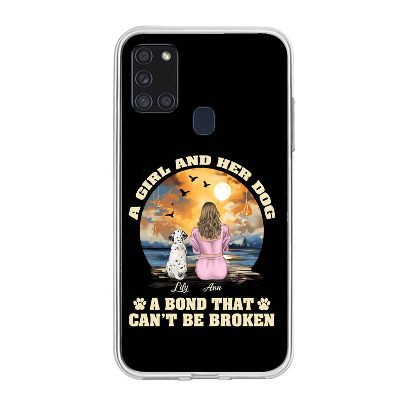 Personalized Dog Mom Phone Case - Up to 4 Dogs - Gift Idea for Dog Owners - Case For iPhone/Samsung - A Girl And Her Dog A Bond That Can't Be Broken