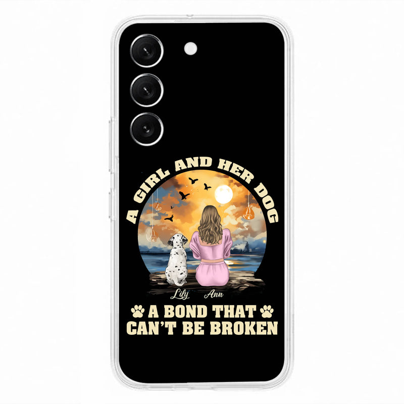 Personalized Dog Mom Phone Case - Up to 4 Dogs - Gift Idea for Dog Owners - Case For iPhone/Samsung - A Girl And Her Dog A Bond That Can't Be Broken