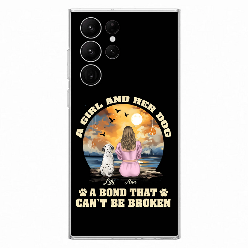 Personalized Dog Mom Phone Case - Up to 4 Dogs - Gift Idea for Dog Owners - Case For iPhone/Samsung - A Girl And Her Dog A Bond That Can't Be Broken