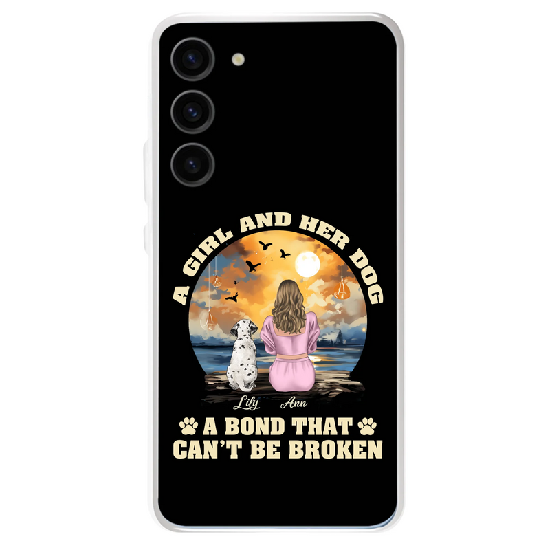 Personalized Dog Mom Phone Case - Up to 4 Dogs - Gift Idea for Dog Owners - Case For iPhone/Samsung - A Girl And Her Dog A Bond That Can't Be Broken