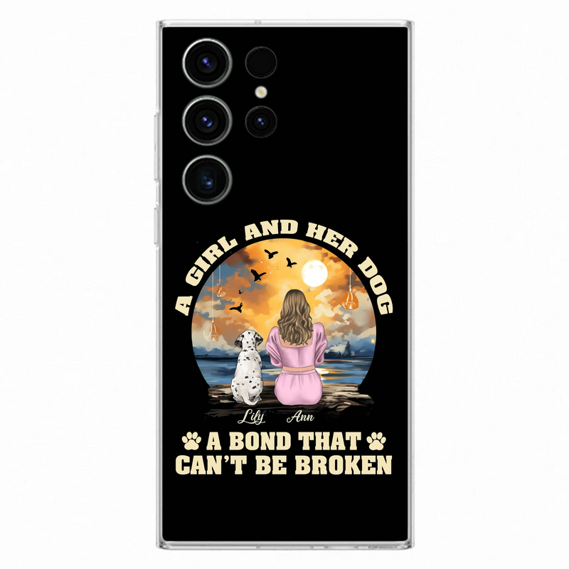 Personalized Dog Mom Phone Case - Up to 4 Dogs - Gift Idea for Dog Owners - Case For iPhone/Samsung - A Girl And Her Dog A Bond That Can't Be Broken