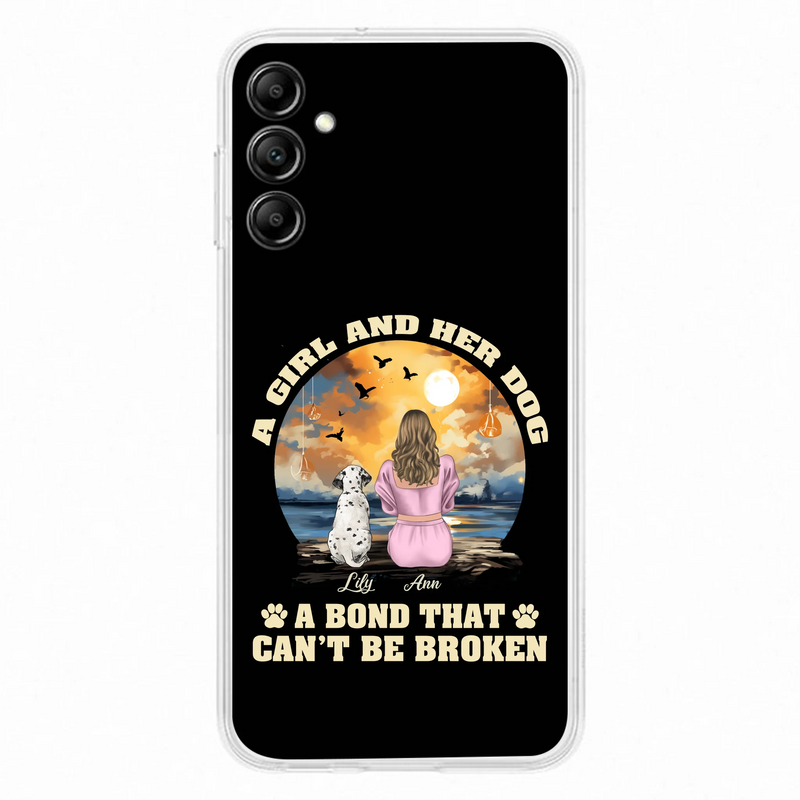 Personalized Dog Mom Phone Case - Up to 4 Dogs - Gift Idea for Dog Owners - Case For iPhone/Samsung - A Girl And Her Dog A Bond That Can't Be Broken