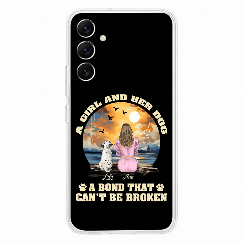 Personalized Dog Mom Phone Case - Up to 4 Dogs - Gift Idea for Dog Owners - Case For iPhone/Samsung - A Girl And Her Dog A Bond That Can't Be Broken