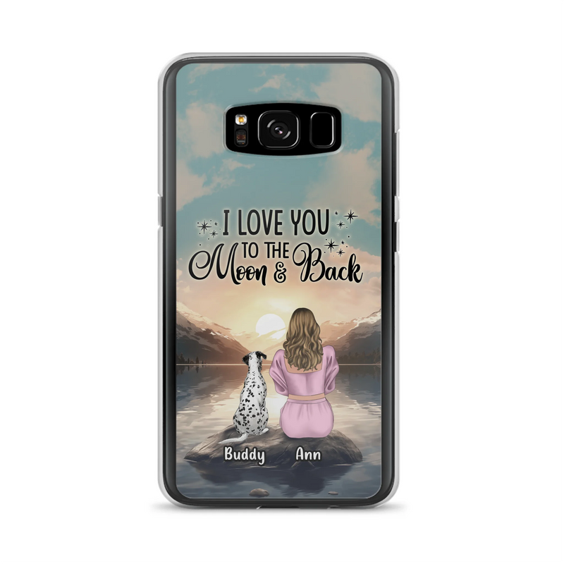 Personalized Dog Mom Phone Case - Up to 6 Dogs - Gift Idea for Dog Lovers - I Love You To The Moon & Back - Case for iPhone/Samsung