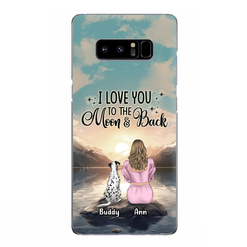 Personalized Dog Mom Phone Case - Up to 6 Dogs - Gift Idea for Dog Lovers - I Love You To The Moon & Back - Case for iPhone/Samsung