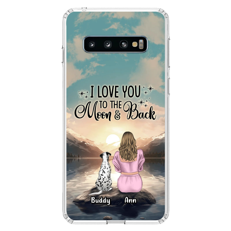 Personalized Dog Mom Phone Case - Up to 6 Dogs - Gift Idea for Dog Lovers - I Love You To The Moon & Back - Case for iPhone/Samsung