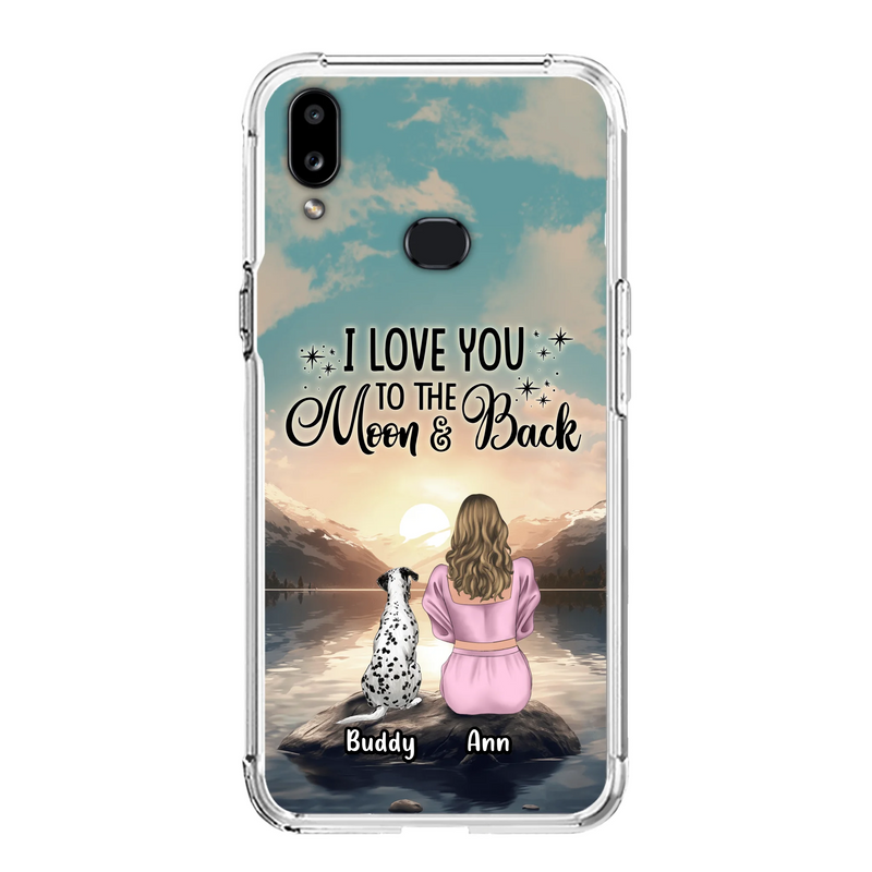 Personalized Dog Mom Phone Case - Up to 6 Dogs - Gift Idea for Dog Lovers - I Love You To The Moon & Back - Case for iPhone/Samsung
