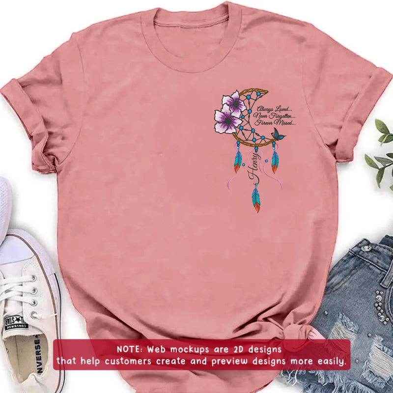 Personalized Memorial Embroidered T-Shirt/Sweater/Hoodie - Memorial Gift Idea - Always Loved Never Forgotten Forever Missed