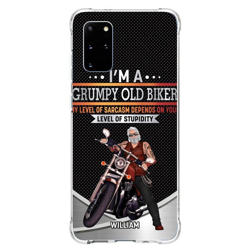 Custom Personalized Old Biker Phone Case - Father's Day Gift Idea for Biker - I'm A Grumpy Old Biker - Case for iPhone/Samsung