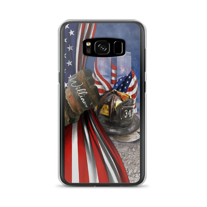 Custom Personalized Fire Fighter Phone Case - Gift Idea For 4th Of July Day - Cases For iPhone And Samsung