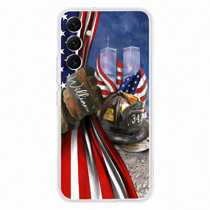 Custom Personalized Fire Fighter Phone Case - Gift Idea For 4th Of July Day - Cases For iPhone And Samsung