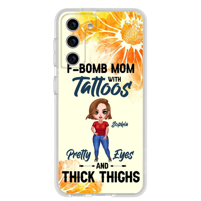 Custom Personalized F-Mom Phone Case for iPhone and Samsung - F-Bomb Mom with Tattoos
