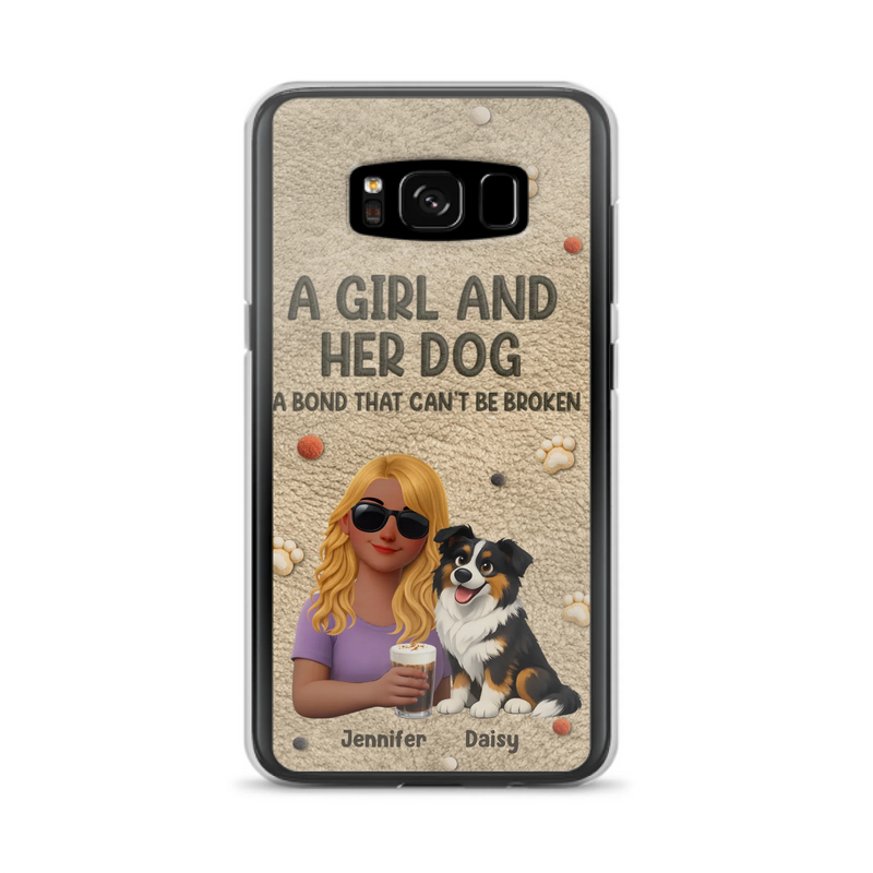 Personalized Girl and Her Dog Phone Case For iPhone/ Samsung – A Bond That Can’t Be Broken - Gift Idea For Dog Lover, Dog Mom