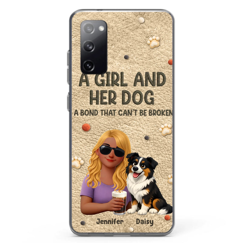 Personalized Girl and Her Dog Phone Case For iPhone/ Samsung – A Bond That Can’t Be Broken - Gift Idea For Dog Lover, Dog Mom