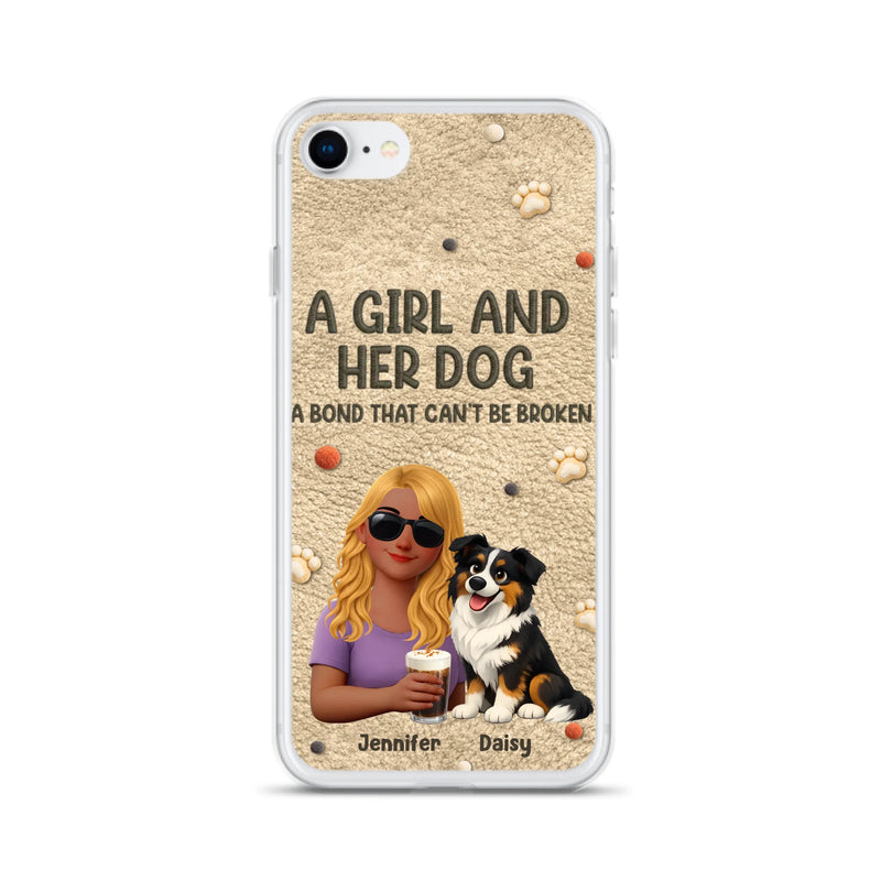 Personalized Girl and Her Dog Phone Case For iPhone/ Samsung – A Bond That Can’t Be Broken - Gift Idea For Dog Lover, Dog Mom