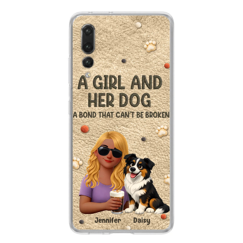 Personalized Girl and Her Dog Phone Case For Xiaomi/ Huawei/ Oppo - A Bond That Can’t Be Broken - Gift Idea For Dog Lover, Dog Mom