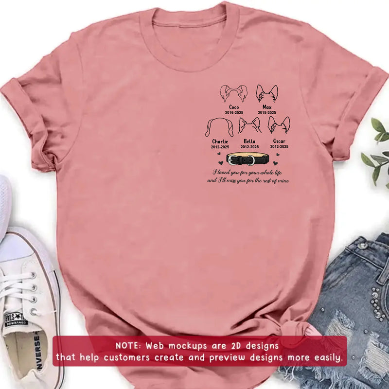 Personalized Pet Memorial Embroidered Shirt/ Hoodie – Custom Dog Line Art with Names & Years, In Loving Memory Dog Loss Gift