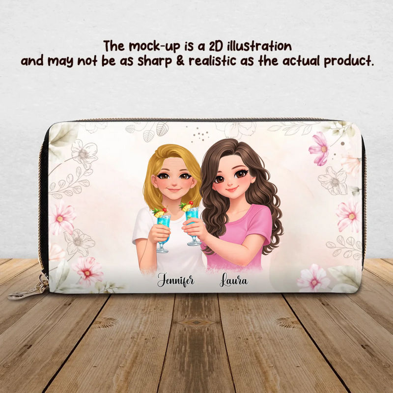 Personalized Mother and Daughter Long Wallet - Mother's Day Gift Idea To Mom with up to 5 Daughters