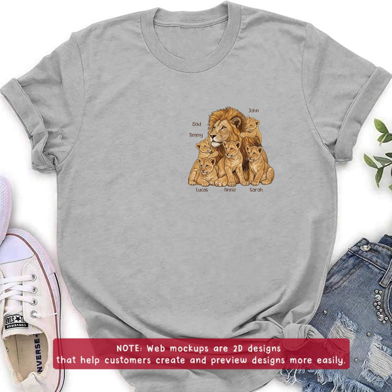 Personalized Dad Lion Embroidered Shirt/ Hoodie - Custom Names - Meaningful Father's Day Gift for Dad with up to 5 Kids