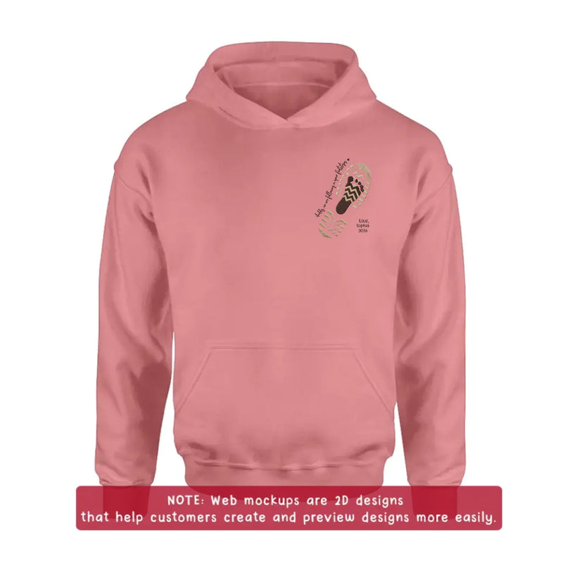 Personalized Dad Embroidered Shirt/ Hoodie - Daddy, We Are Following In Your Footsteps - Father's Day Gift with up to 5 Kids