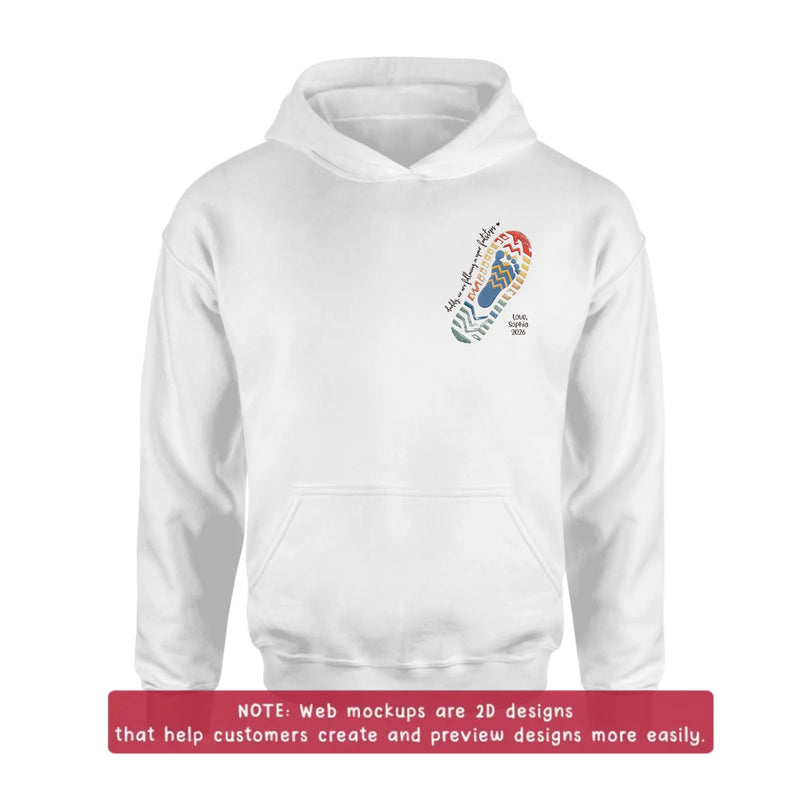 Personalized Dad Embroidered Shirt/ Hoodie - Father's Day Gift with up to 5 Kids - Daddy, We Are Following In Your Footsteps