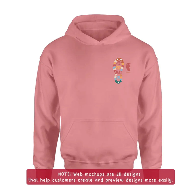 Personalized Best Step Dad Ever Embroidered Shirt/ Hoodie - Father's Day Gift - Up to 5 Kids