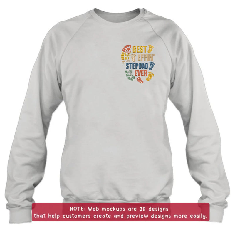 Personalized Best Step Dad Ever Embroidered Shirt/ Hoodie - Father's Day Gift - Up to 5 Kids