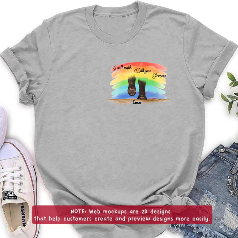 Personalized Memorial Dog Embroidered Shirt/ Hoodie - Memorial Gift Idea - Up to 5 Dogs - I Will Walk With You Forever