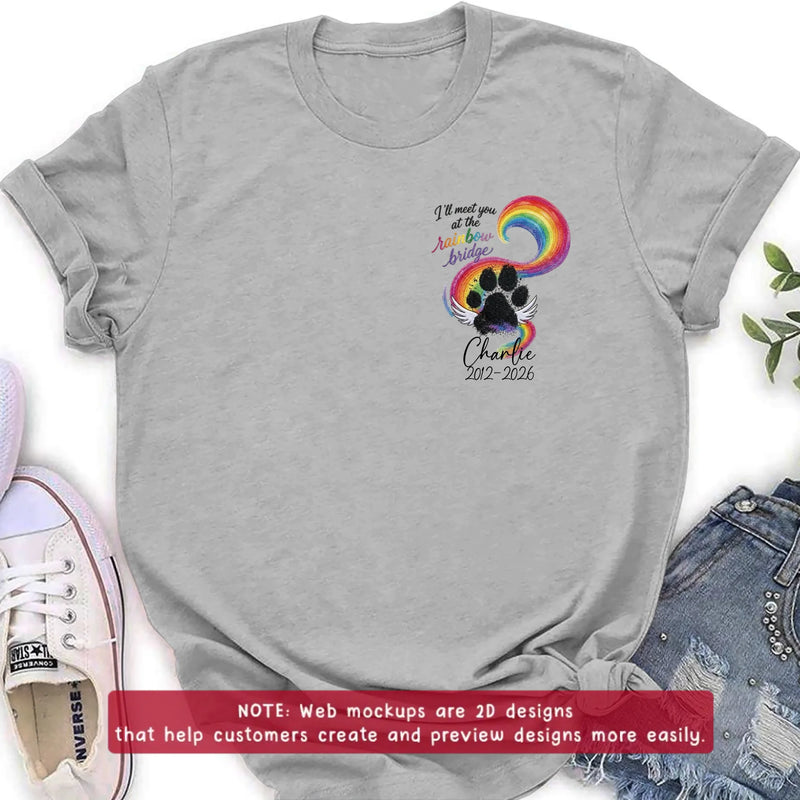 Personalized Memorial Rainbow Bridge Embroidered Shirt/ Hoodie - Remembrance Gift – I'll Meet You At The Rainbow Bridge