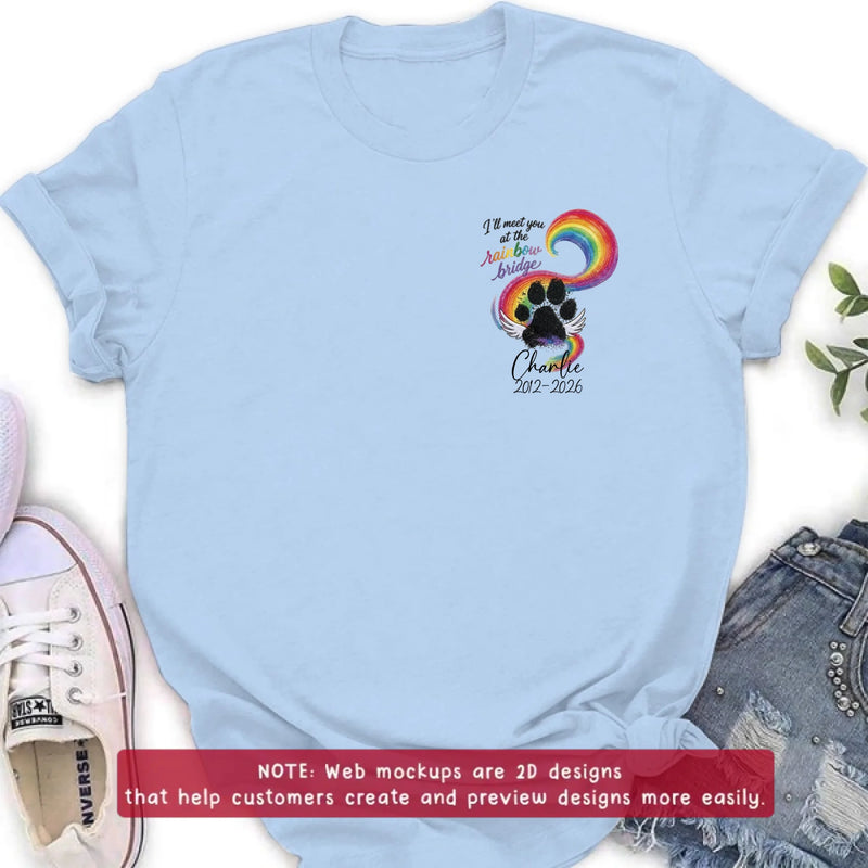 Personalized Memorial Rainbow Bridge Embroidered Shirt/ Hoodie - Remembrance Gift – I'll Meet You At The Rainbow Bridge