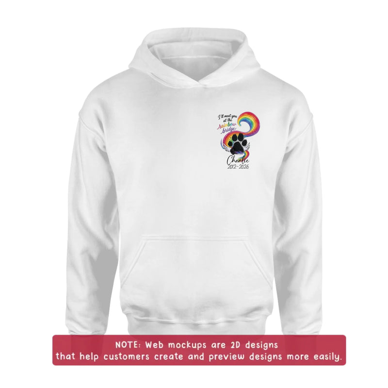 Personalized Memorial Rainbow Bridge Embroidered Shirt/ Hoodie - Remembrance Gift – I'll Meet You At The Rainbow Bridge