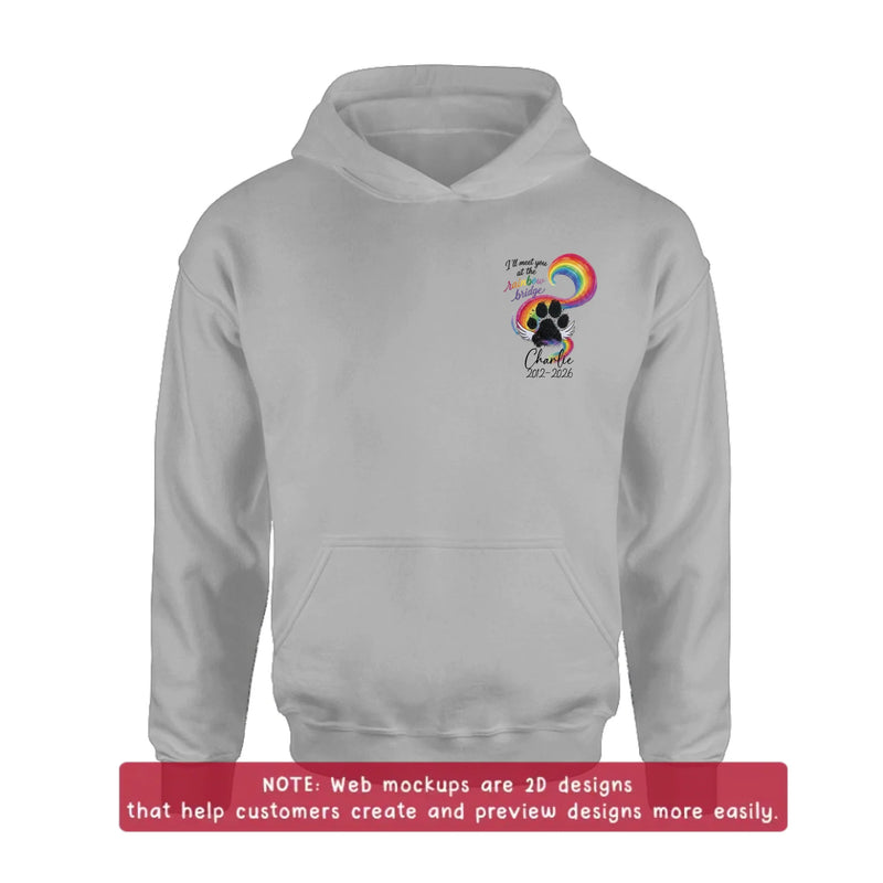 Personalized Memorial Rainbow Bridge Embroidered Shirt/ Hoodie - Remembrance Gift – I'll Meet You At The Rainbow Bridge