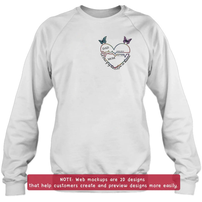 Personalized Dad Mom Memorial Embroidered Shirt/ Hoodie – A Piece Of My Heart Live In Heaven
