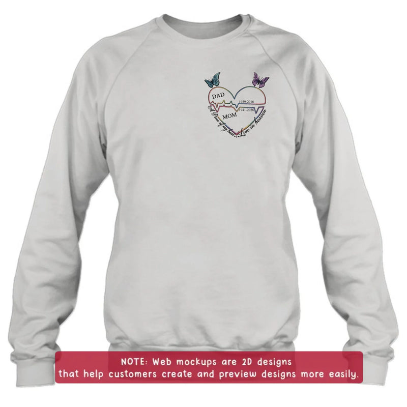Personalized Dad Mom Memorial Embroidered Shirt/ Hoodie – A Piece Of My Heart Live In Heaven