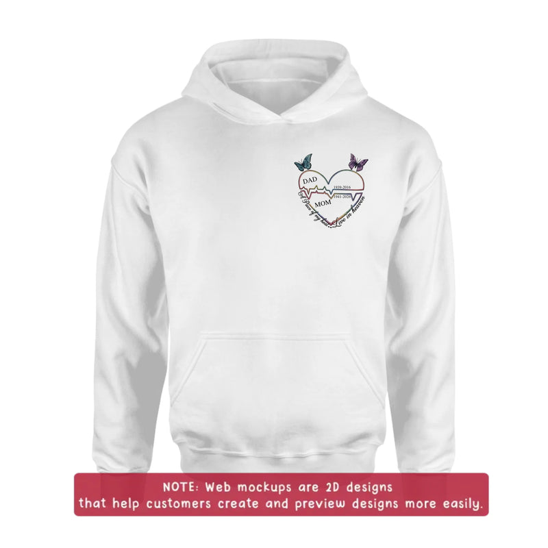 Personalized Dad Mom Memorial Embroidered Shirt/ Hoodie – A Piece Of My Heart Live In Heaven
