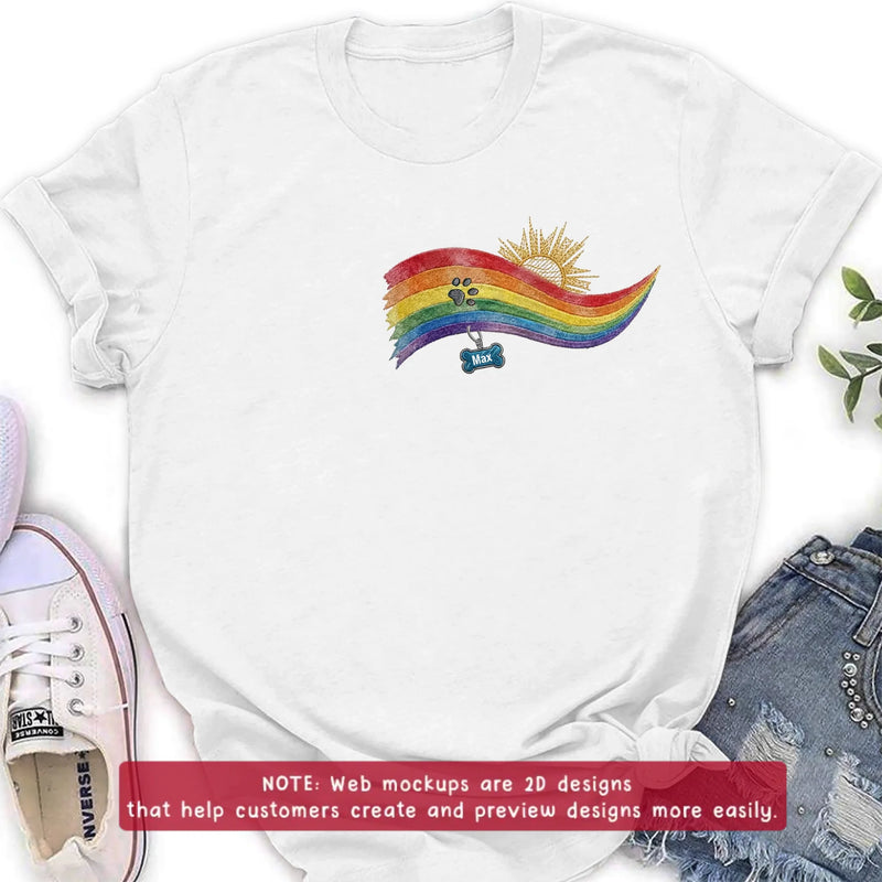 Personalized Pet Memorial Embroidered Shirt/ Hoodie - Custom Rainbow Bridge Dog Memorial - Pet Loss Gift for Dog Mom Dog Dad, Up to 5 Pets