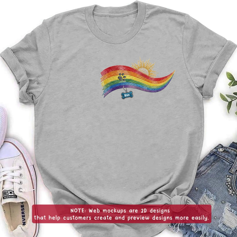 Personalized Pet Memorial Embroidered Shirt/ Hoodie - Custom Rainbow Bridge Dog Memorial - Pet Loss Gift for Dog Mom Dog Dad, Up to 5 Pets