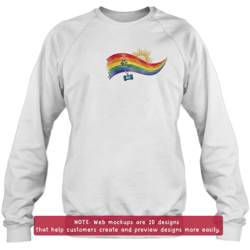 Personalized Pet Memorial Embroidered Shirt/ Hoodie - Custom Rainbow Bridge Dog Memorial - Pet Loss Gift for Dog Mom Dog Dad, Up to 5 Pets