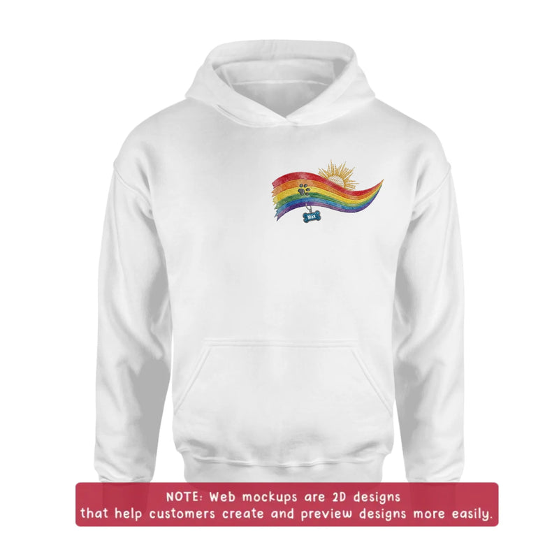 Personalized Pet Memorial Embroidered Shirt/ Hoodie - Custom Rainbow Bridge Dog Memorial - Pet Loss Gift for Dog Mom Dog Dad, Up to 5 Pets