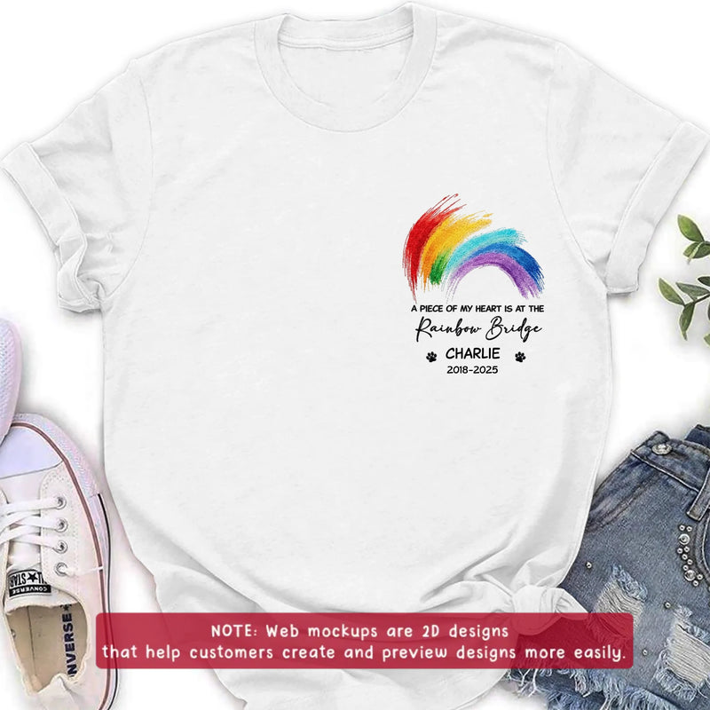 Personalized Rainbow Bridge Pet Memorial Embroidered Shirt/ Hoodie - Pet Loss Remembrance Gift - Wish The Rainbow Bridge Had Visiting Hours