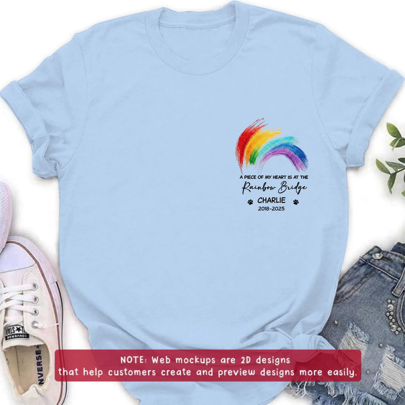 Personalized Rainbow Bridge Pet Memorial Embroidered Shirt/ Hoodie - Pet Loss Remembrance Gift - Wish The Rainbow Bridge Had Visiting Hours